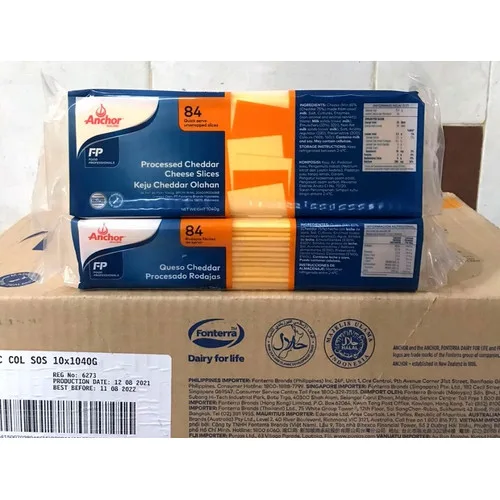 Anchor Cheese Slices Coloured 10x1.04KG